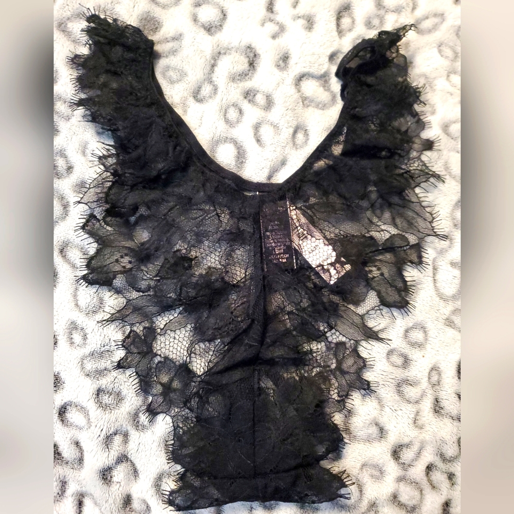 Black lace Brazilian cut panties